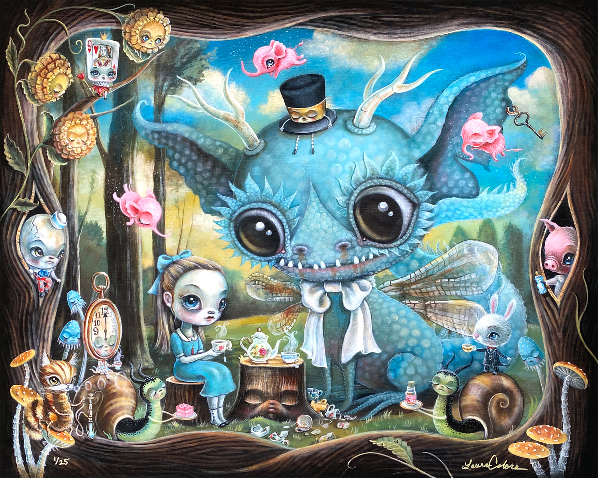 Laura Colors "Soothing the Jabberwocky" - Archival Print, Limited Edition of 25 - 16 x 20"