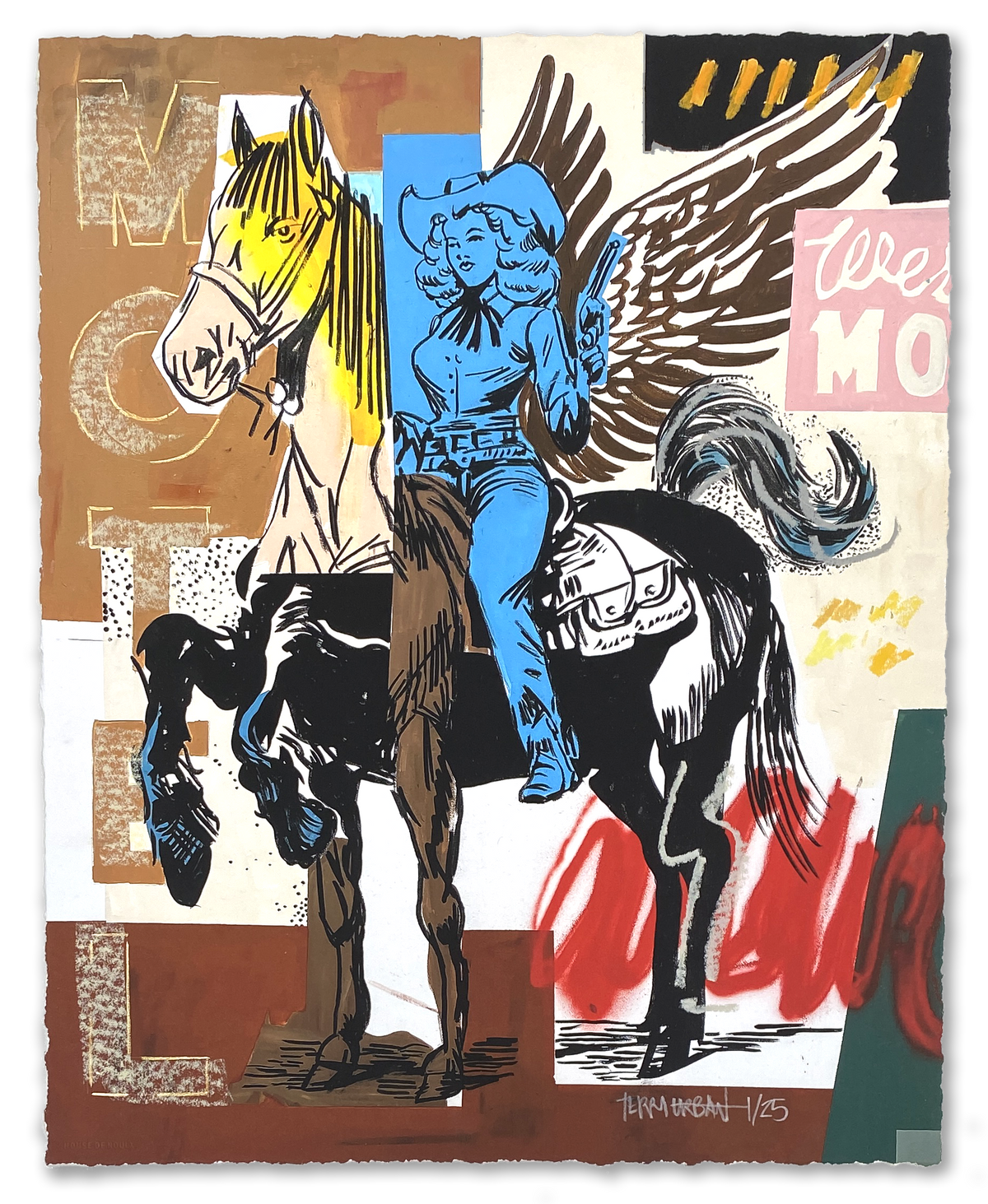Terry Urban "Outlaw Angel" Hand-Embellished Edition of 25 - 16 x 20"