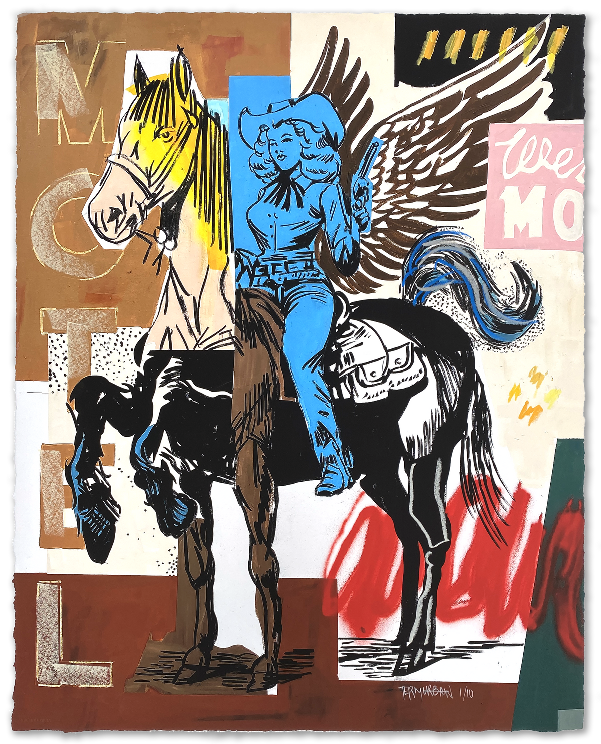 Terry Urban "Outlaw Angel" Hand-Embellished Edition of 10 - 24 x 30"