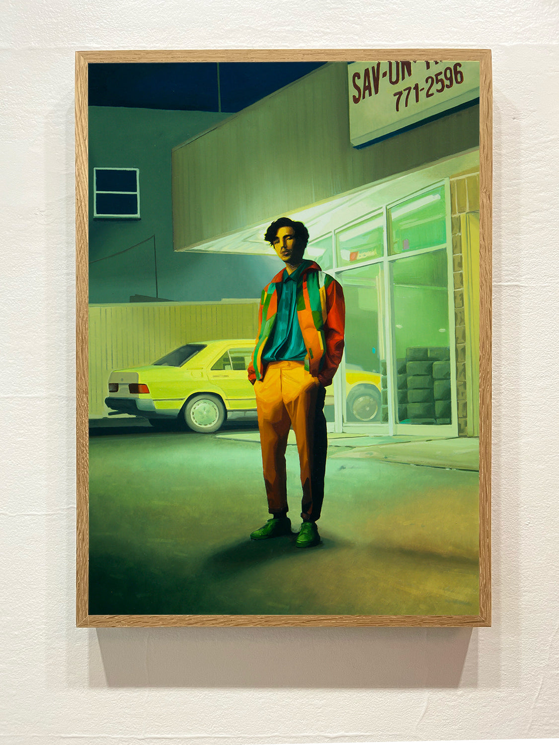David Rice &quot;Tire Shop&quot; Original Oil Painting Used To Create S1-066 COLLECTIVE Trading Card