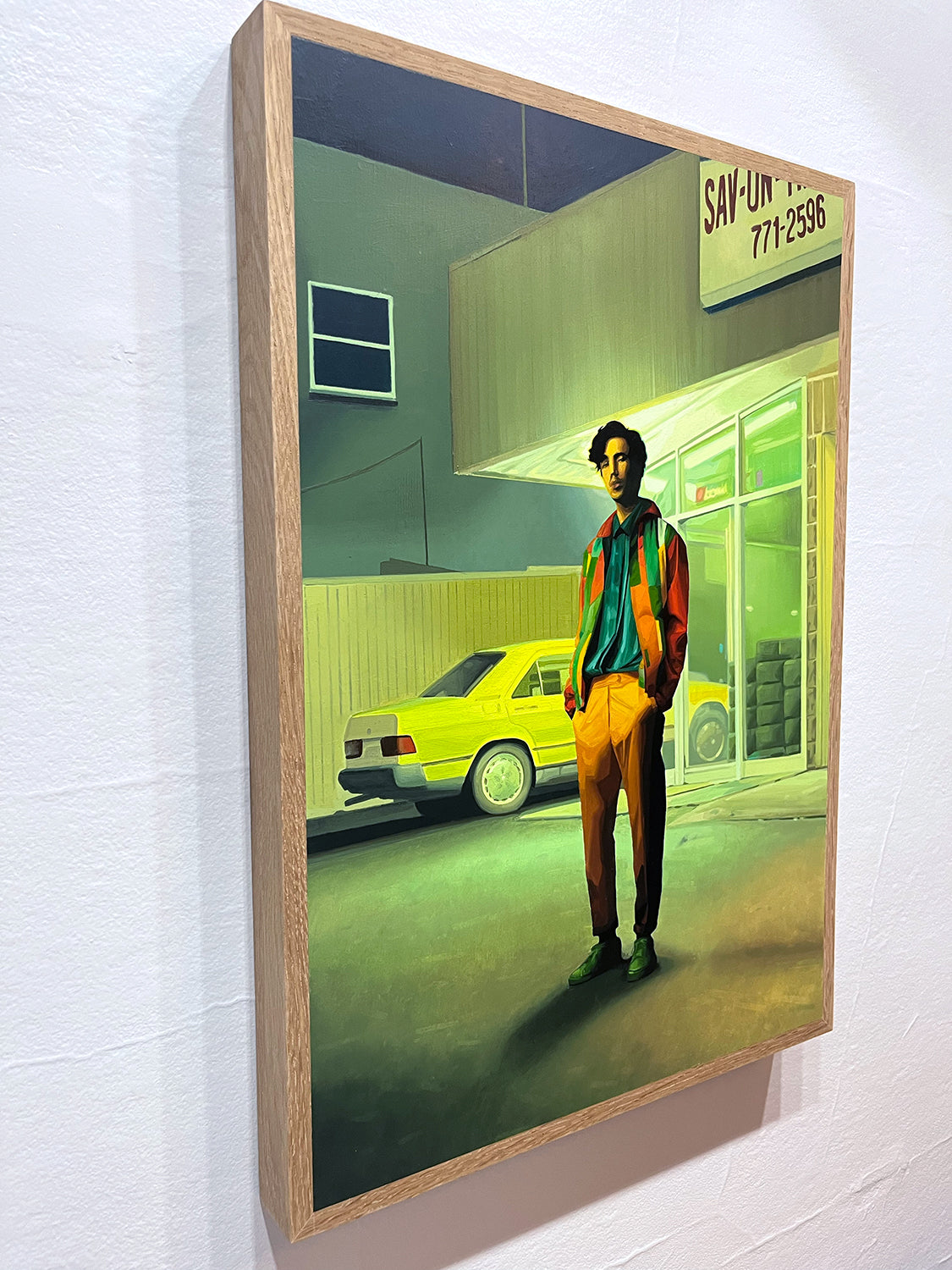 David Rice &quot;Tire Shop&quot; Original Oil Painting Used To Create S1-066 COLLECTIVE Trading Card