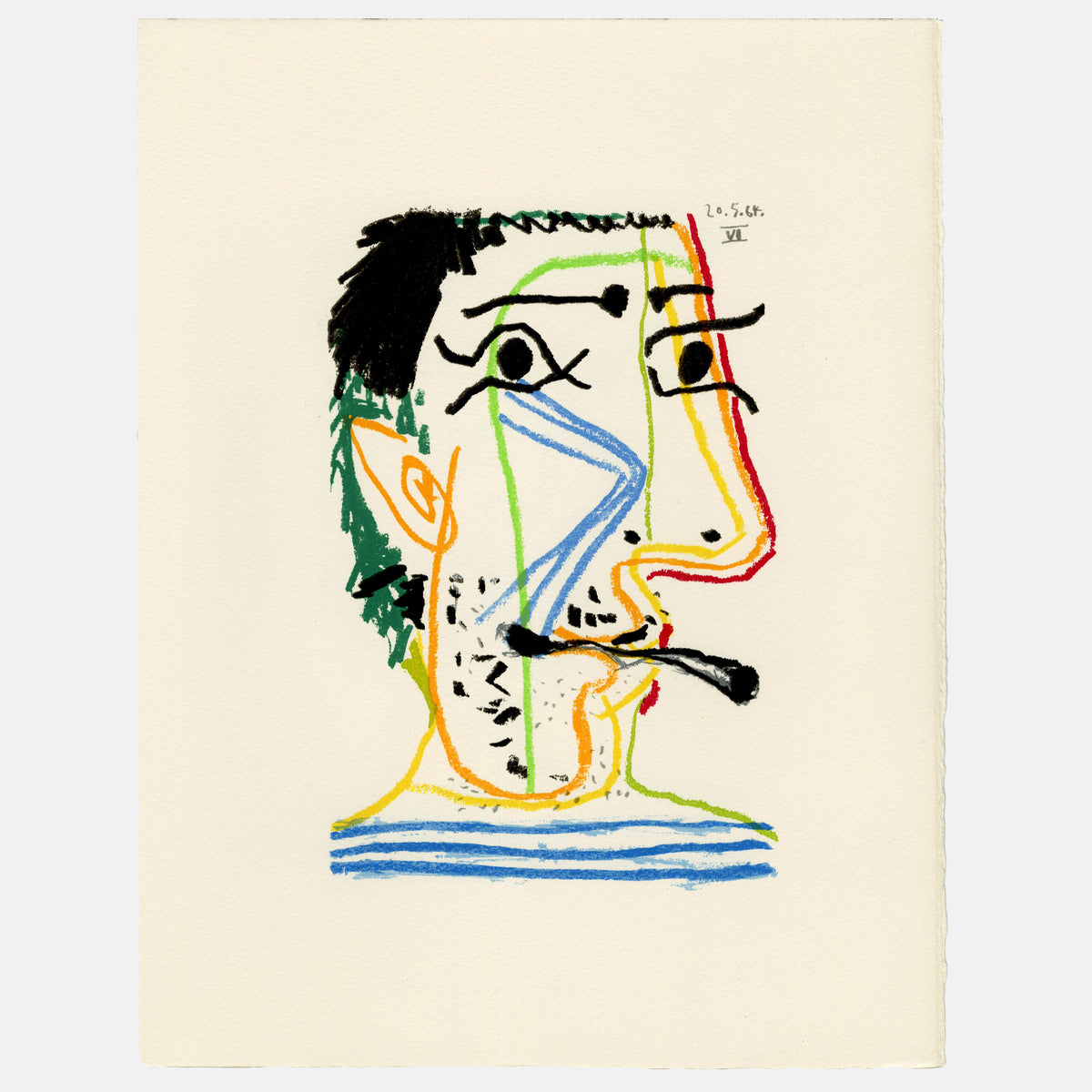 Pablo Picasso - 1970 Lithograph - 12.675 x 9.75&quot;