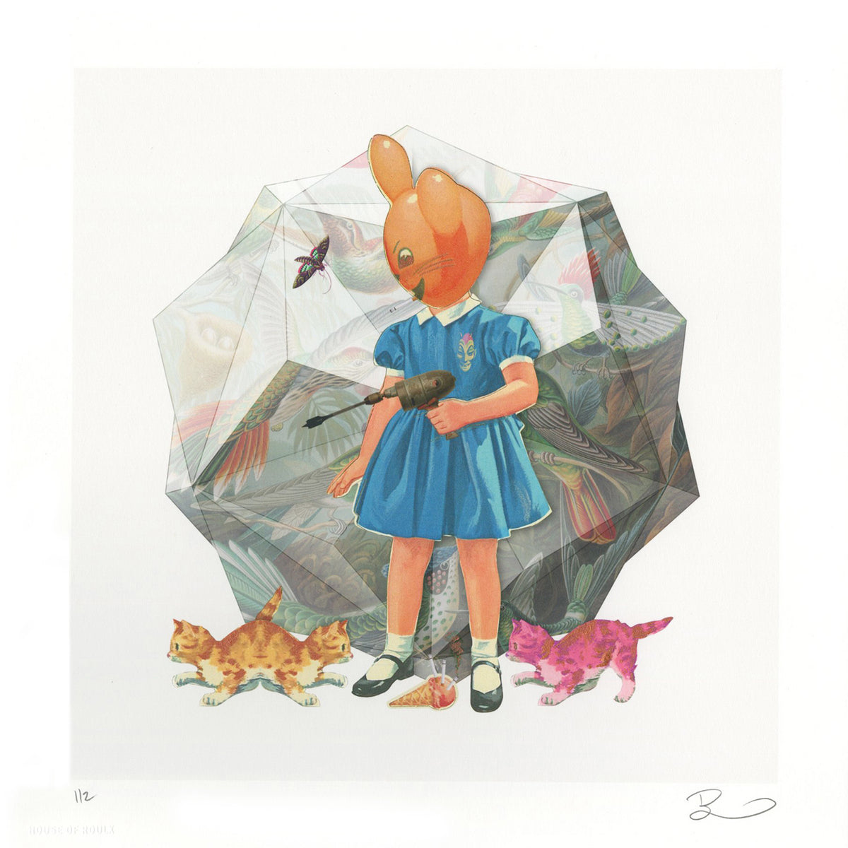 Brian J. Hoffman &quot;Run, Run, Baby, Run&quot; - Hand-Embellished Variant, 1 of 2 - 12 x 12&quot;
