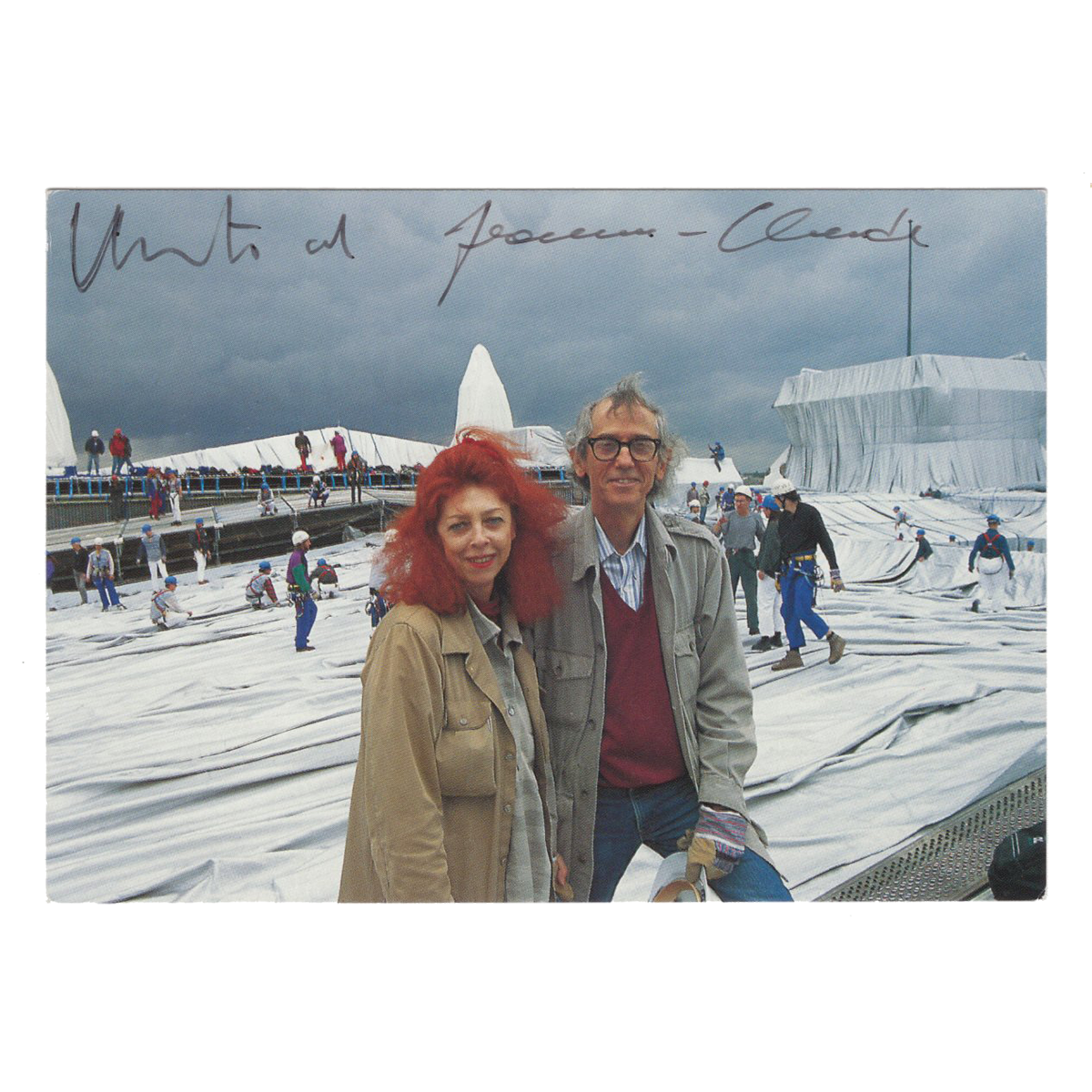 Christo and Jeanne-Claude - Signed &#39;Berlin 1995&#39; Postcard