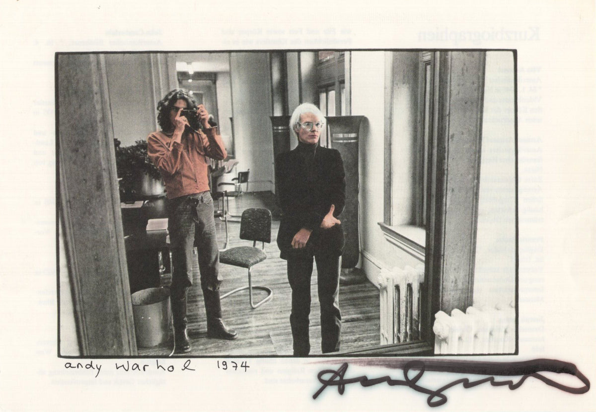 Andy Warhol - Signed 8.5 x 5.75 Inch Promotional German Flyer, 1974