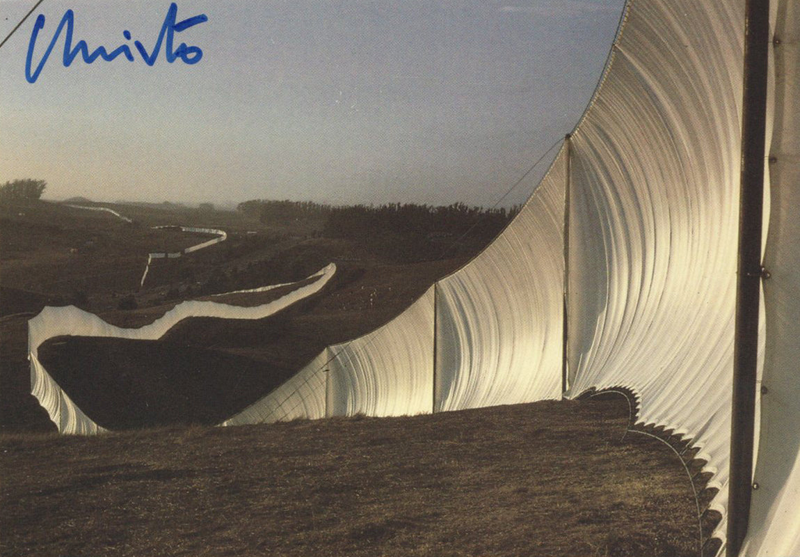 Christo - Signed &#39;Running Fence&#39; Postcard