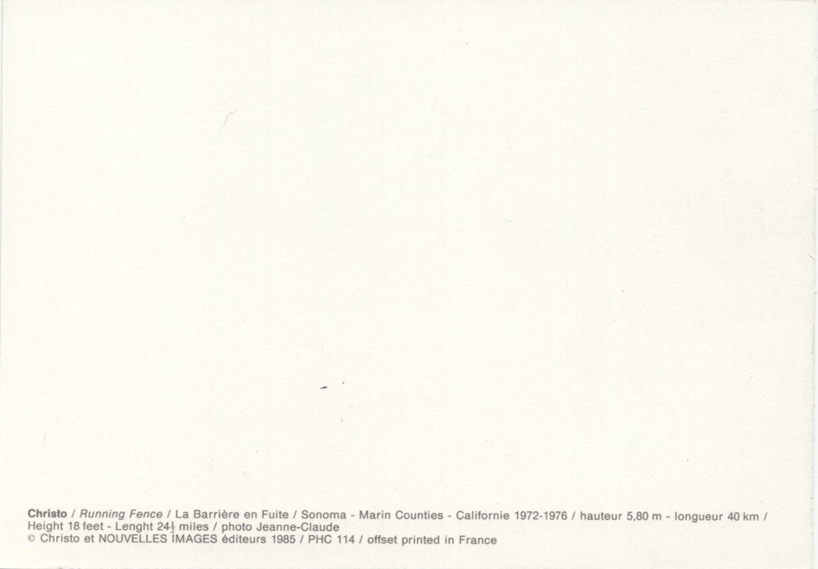 Christo - Signed &#39;Running Fence&#39; Postcard