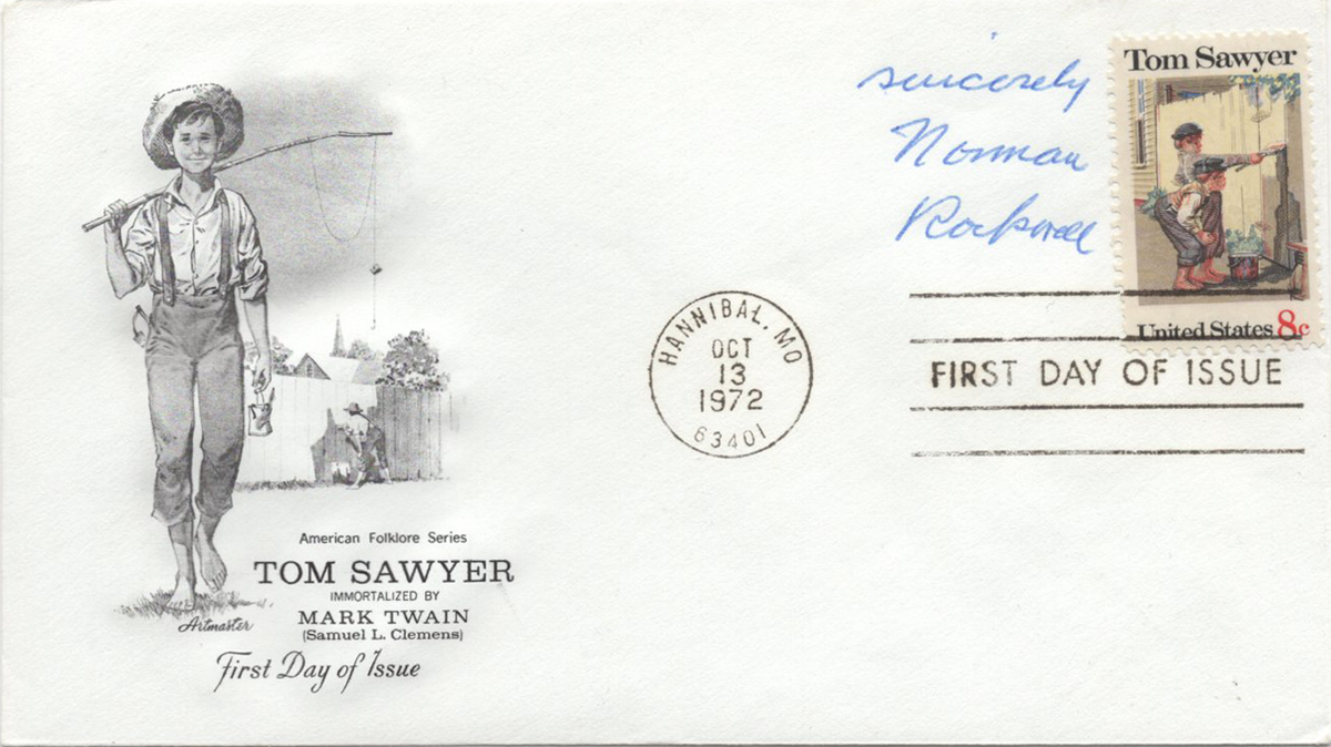 Norman Rockwell - &quot;Tom Sawyer&quot; Signed First Day Cover - 1972