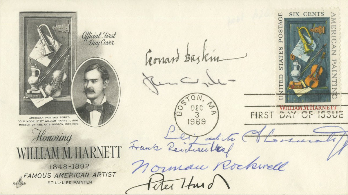 Norman Rockwell, Jamie Wyeth &amp; 5 Other Icons - Signed First Day Cover - 1969