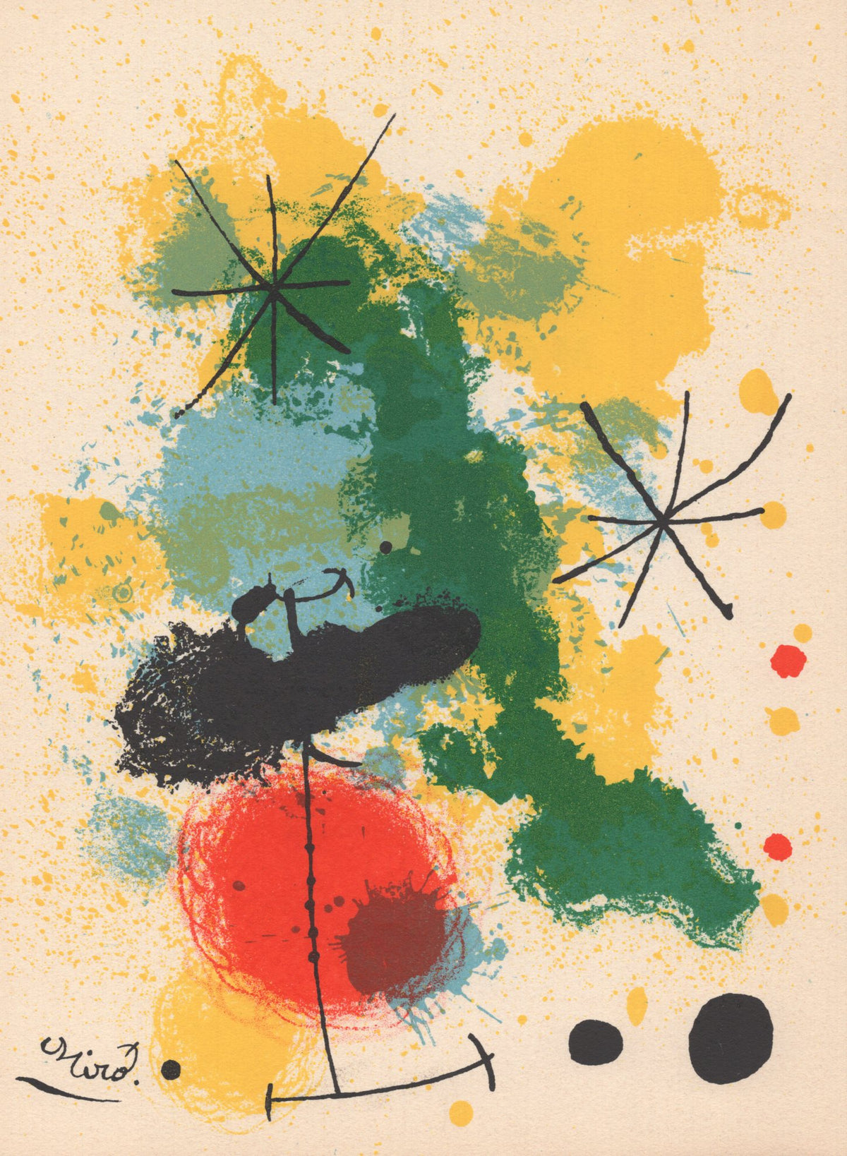 Joan Miro - &quot;Untitled&quot; - Mourlot Press 1964 Lithograph - 7.5 x 10&quot;