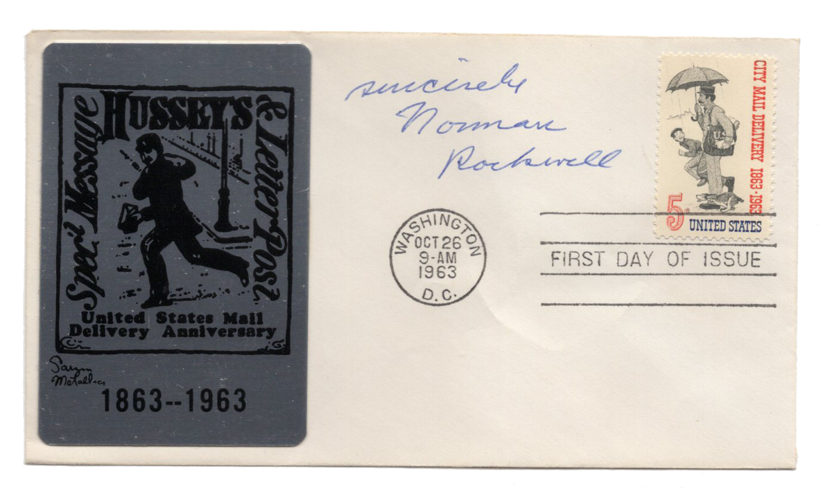 Norman Rockwell - &quot;City Mail Delivery&quot; Signed First Day Cover - 1963