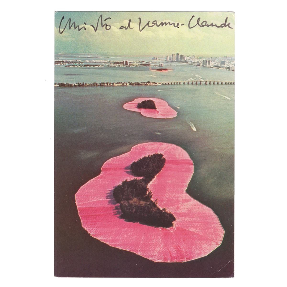 Christo - Signed &#39;Surrounded Islands&#39; Postcard