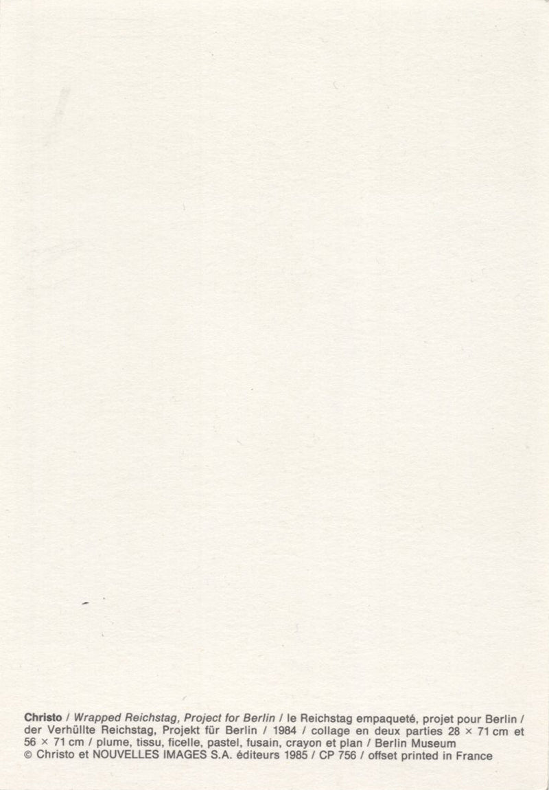Christo - Signed &#39;Wrapped Reichstag&#39; Postcard