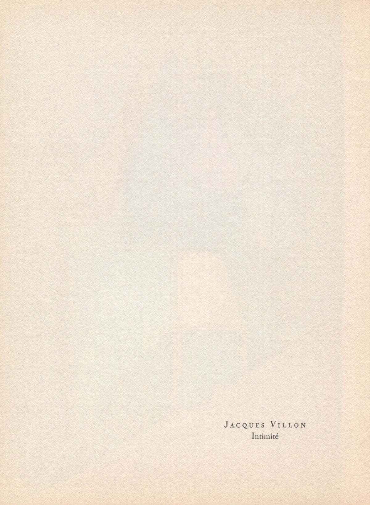 Jacques Villon - &quot;Intimite&quot; - Mourlot Press 1964 Lithograph - 7.5 x 10&quot;