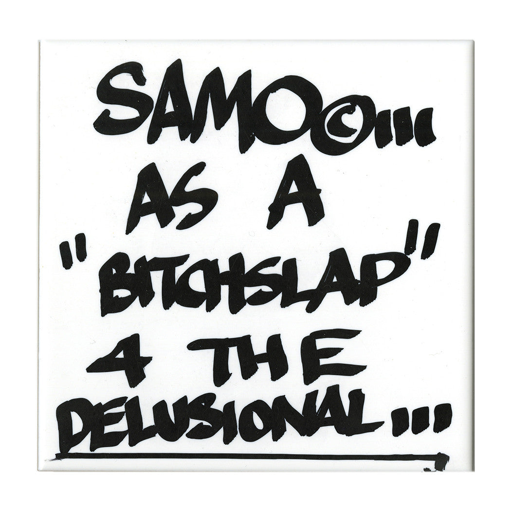 Al Diaz &quot;SAMO©…&quot; - Original Ink on Ceramic Tile, Single - 6 x 6&quot;