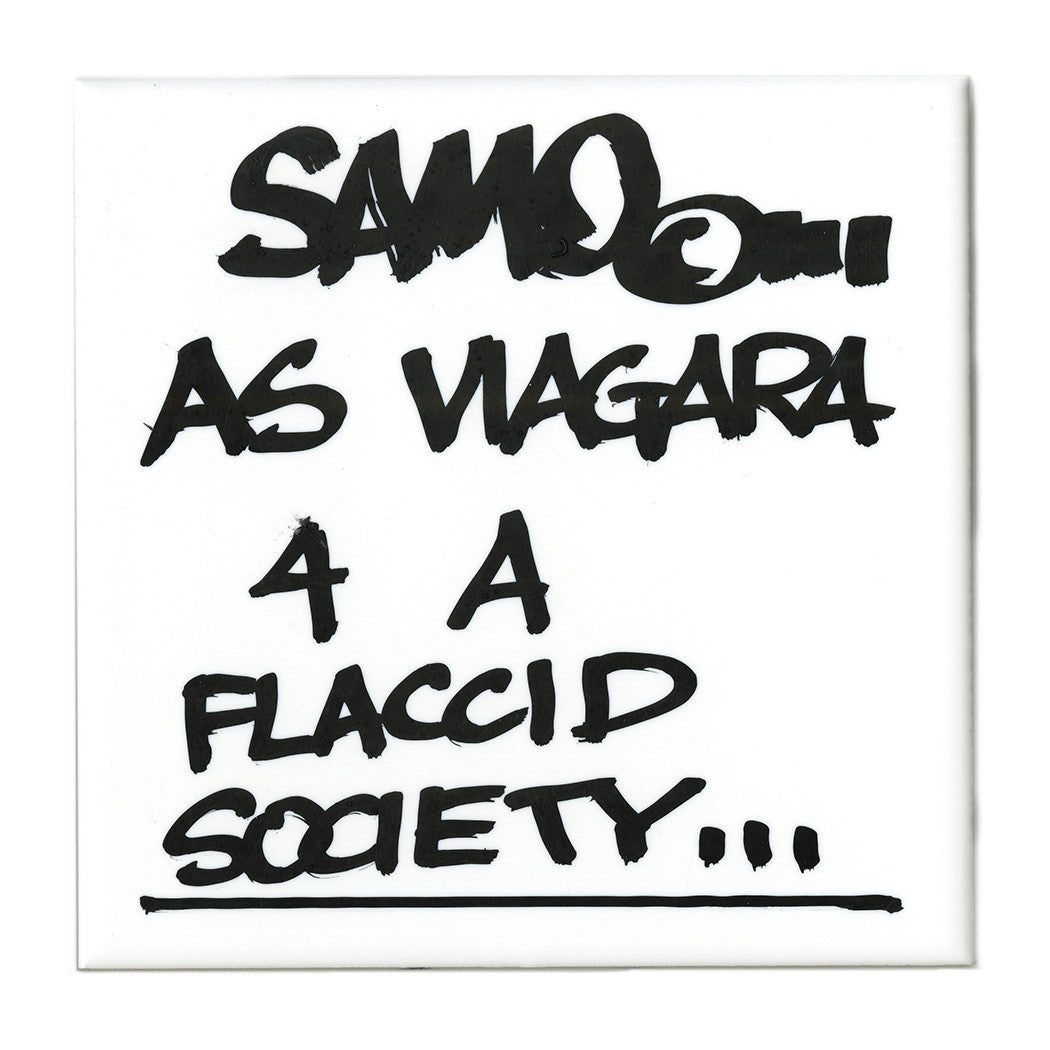 Al Diaz &quot;SAMO©…&quot; - Original Ink on Ceramic Tile, Single - 6 x 6&quot;