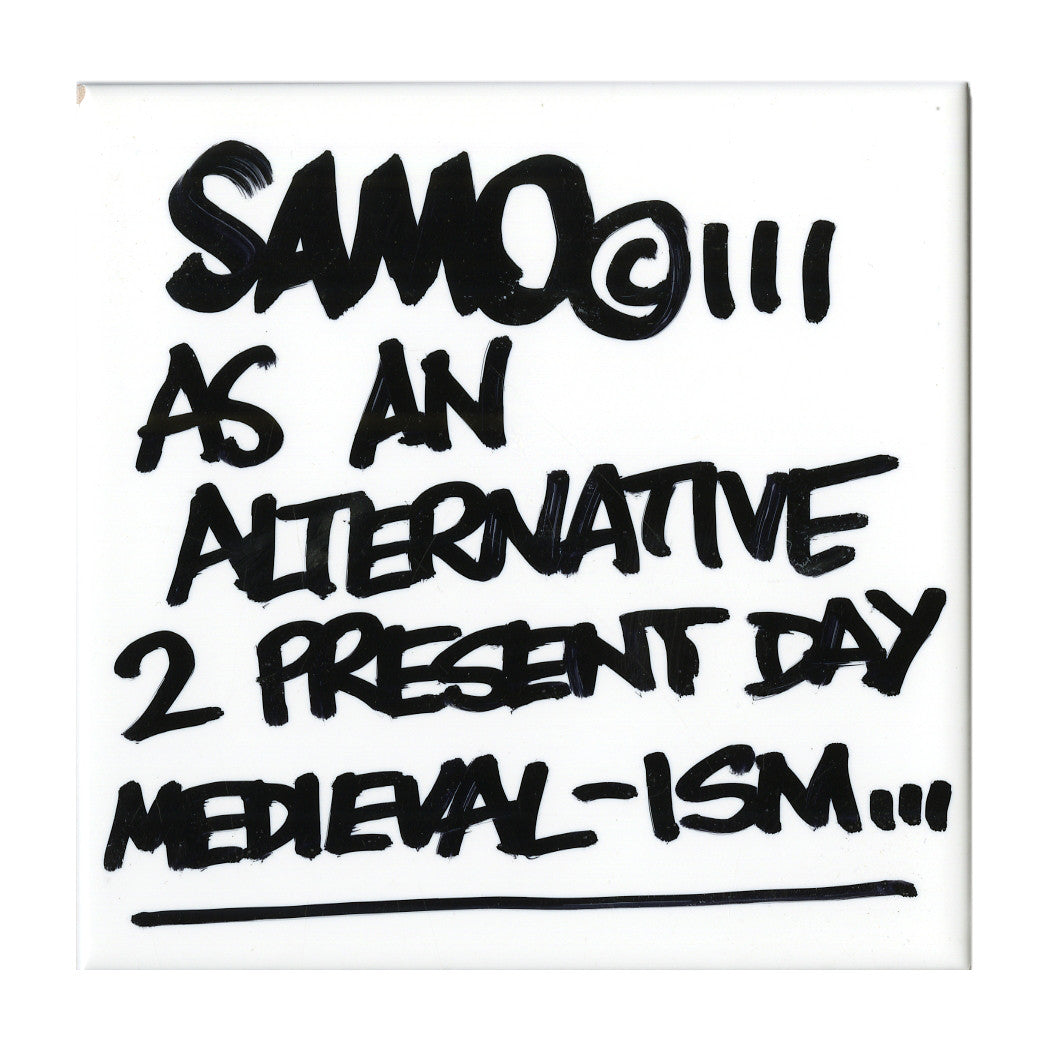 Al Diaz &quot;SAMO©…&quot; - Original Ink on Ceramic Tile, Single - 6 x 6&quot;