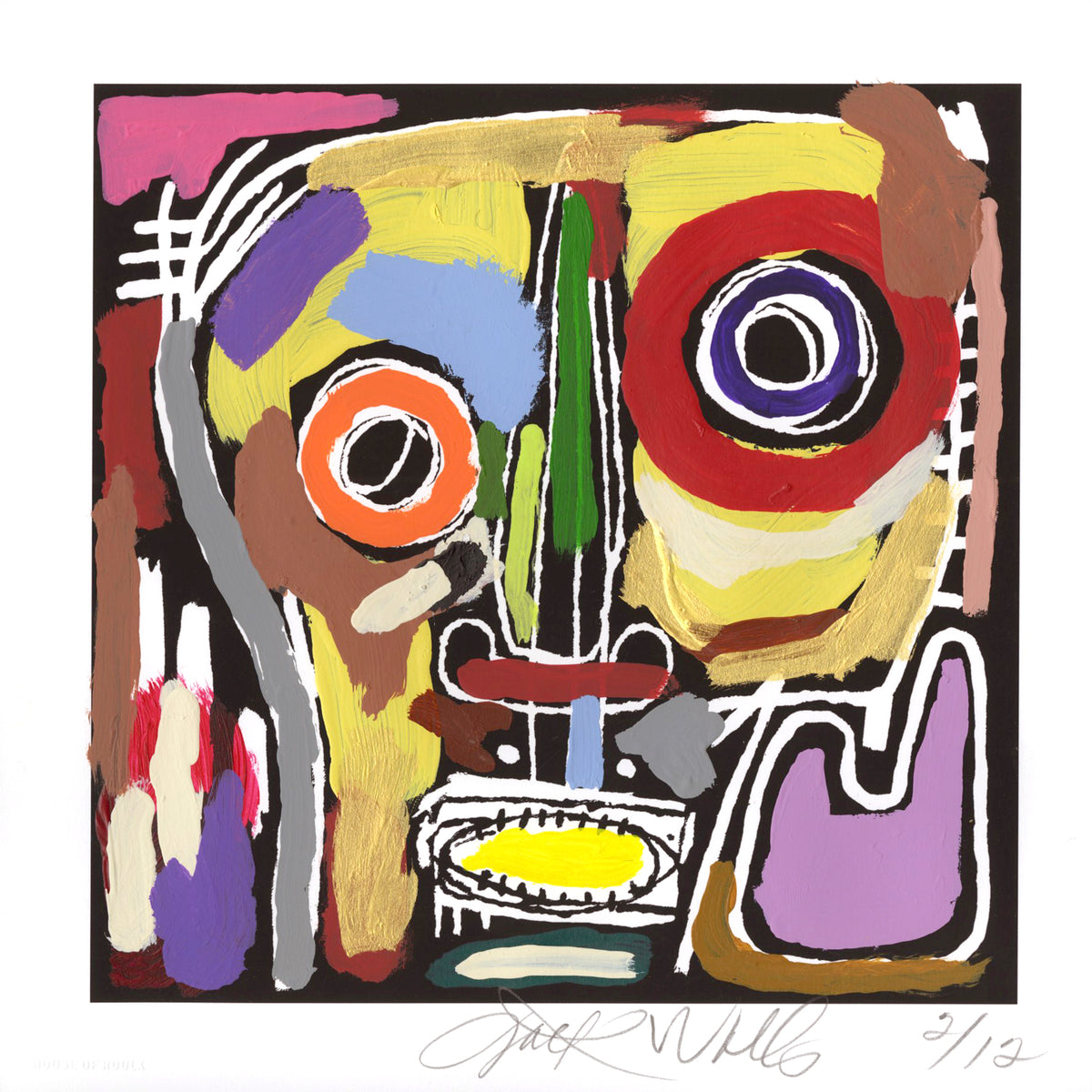 Jack Walls &quot;IVORY COAST BLUES&quot; - Hand-Painted Multiple, #2/12 - 12 x 12&quot;