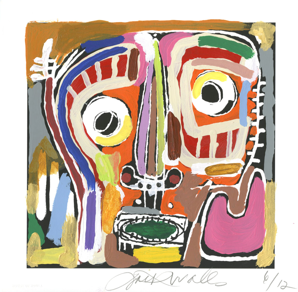 Jack Walls &quot;IVORY COAST BLUES&quot; - Hand-Painted Multiple, #6/12 - 12 x 12&quot;