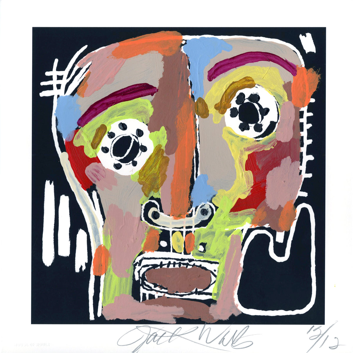 Jack Walls &quot;IVORY COAST BLUES&quot; - Hand-Painted Multiple, #12/12 - 12 x 12&quot;