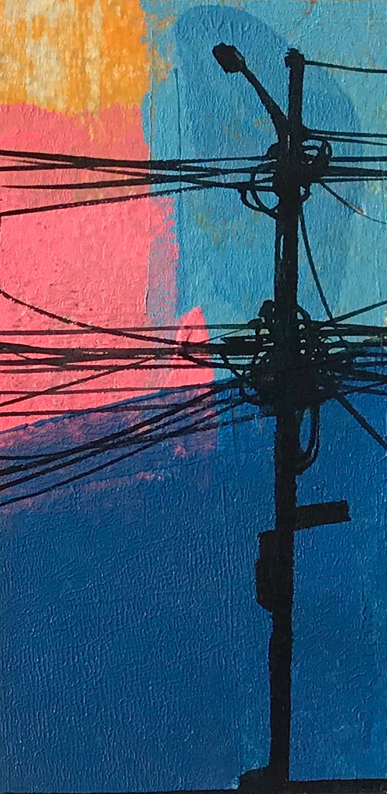 Felipe Ortiz &quot;Light Post Series&quot; - Original Acrylic Painting - 2.5 x 5&quot;