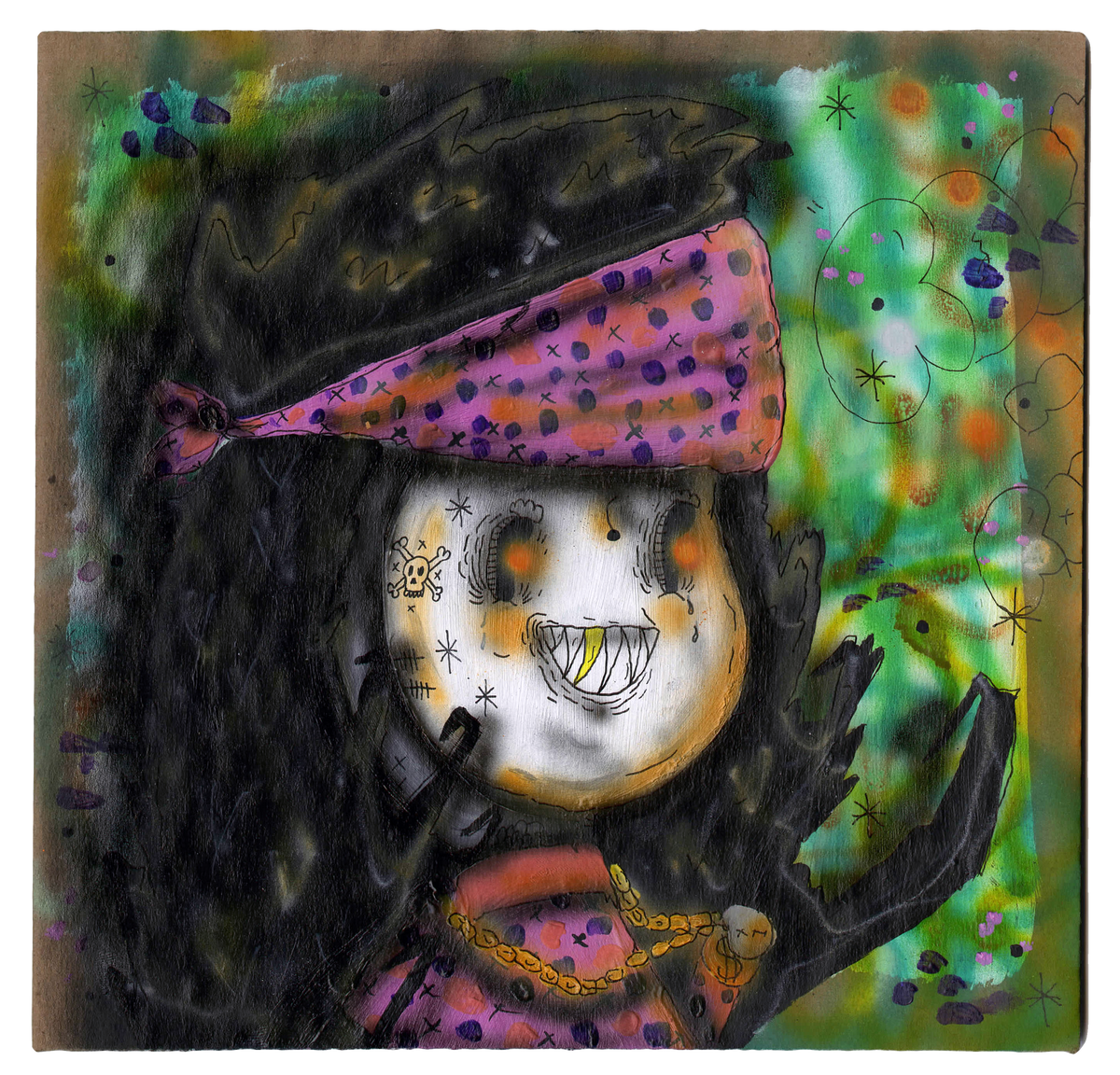 Ramiro Davaro-Comas &quot;The Squad&quot; - Original Painting on Cardboard - 9 x 9&quot;