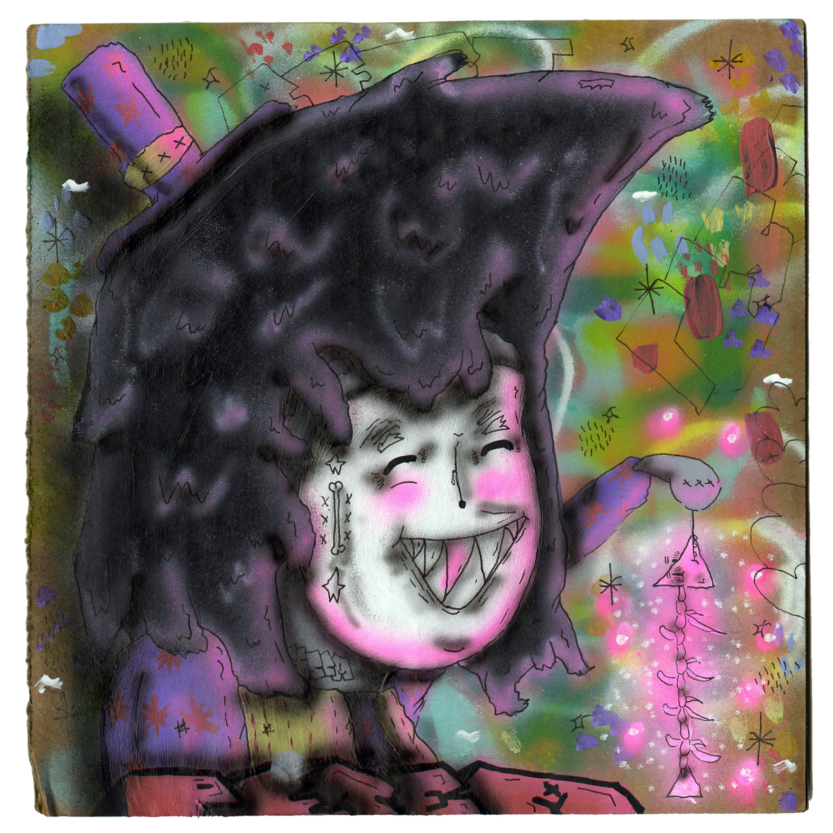 Ramiro Davaro-Comas &quot;The Squad&quot; - Original Painting on Cardboard - 9 x 9&quot;