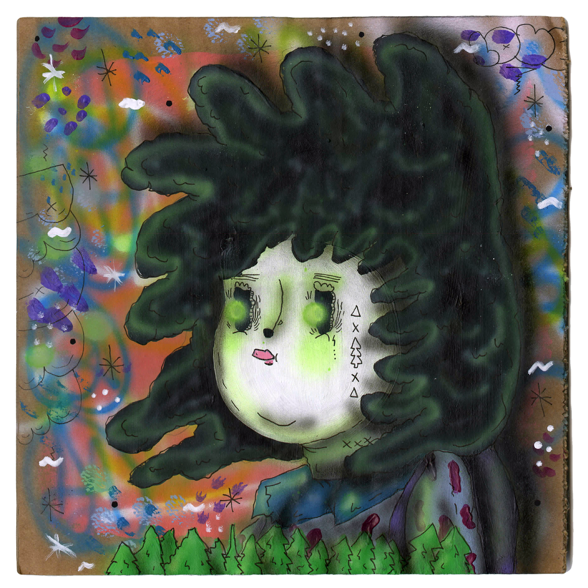 Ramiro Davaro-Comas &quot;The Squad&quot; - Original Painting on Cardboard - 9 x 9&quot;