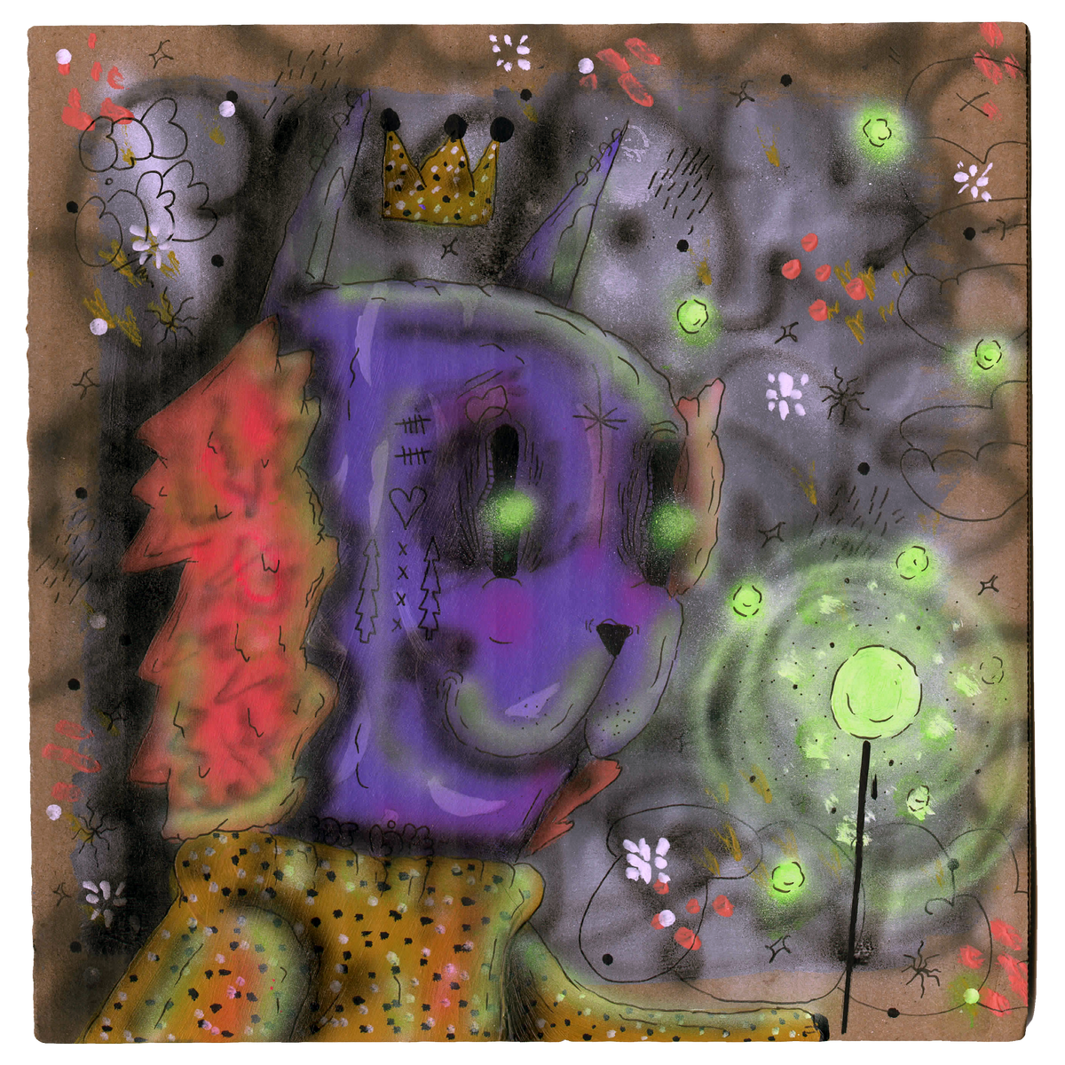 Ramiro Davaro-Comas &quot;The Squad&quot; - Original Painting on Cardboard - 9 x 9&quot;