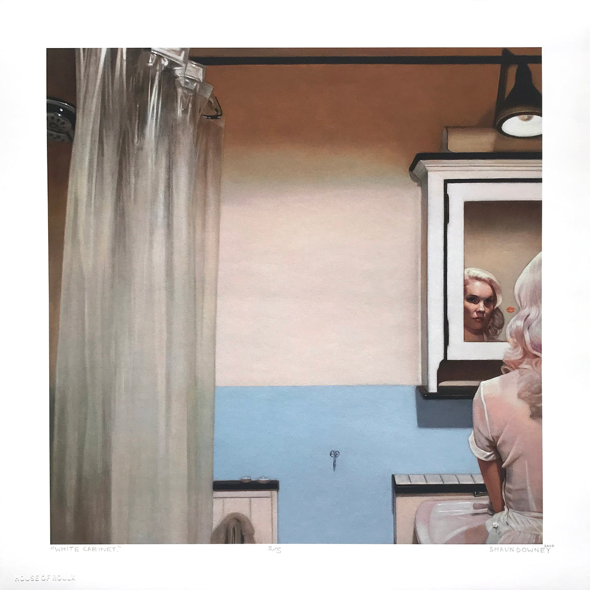 Shaun Downey &quot;White Cabinet I&quot; - Hand-Embellished Variant, #3/5 - 12 x 12&quot;