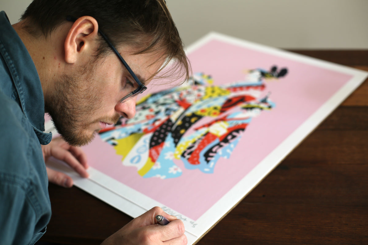 Brolga &quot;Hokusai Pop Geishas&quot; - Archival Print, Limited Edition of 15 - 15 x 17&quot;