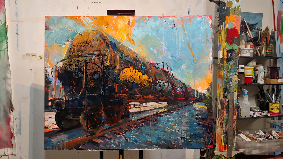 Adam J. O&#39;Day &quot;Oil Tanker 2&quot; - Original Oil Panting - 32 x 44&quot;