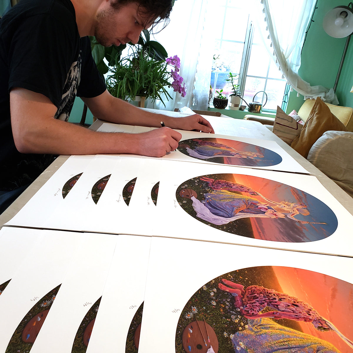 Adrian Cox &quot;Healer with Penitent Painter&quot; - Archival Print, Limited Edition of 15 - 17 x 17&quot;