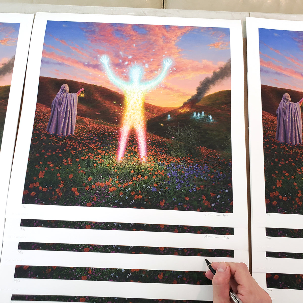Adrian Cox &quot;Penitent Spirit&#39;s Search for a Space Between Heaven and Earth Part V&quot; - Archival Print, Limited Edition of 25 - 17 x 17&quot;