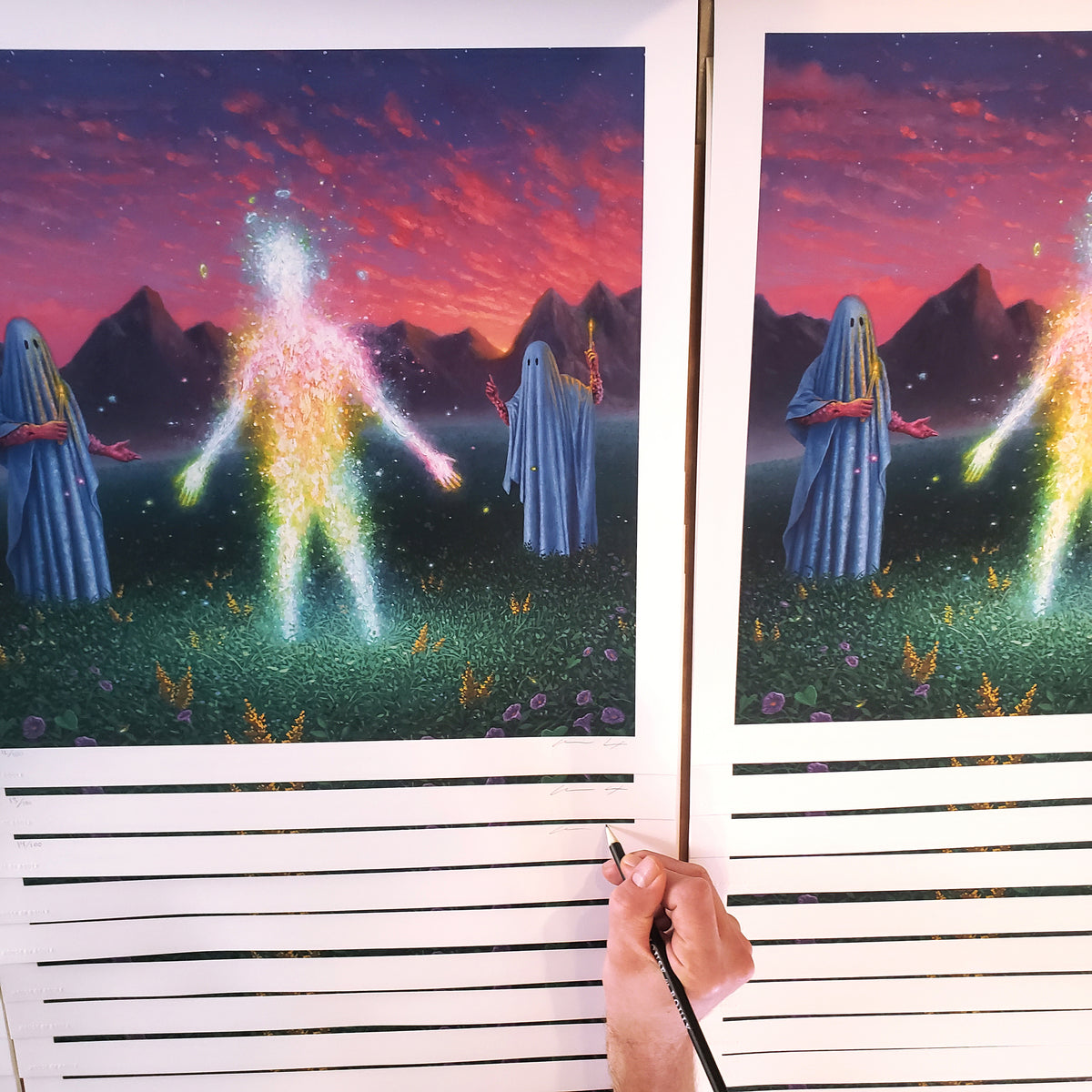 Adrian Cox &quot;Penitent Spirit&#39;s Search for a Space Between Heaven and Earth Part III&quot; - Archival Print, Limited Edition of 100 - 17 x 17&quot;