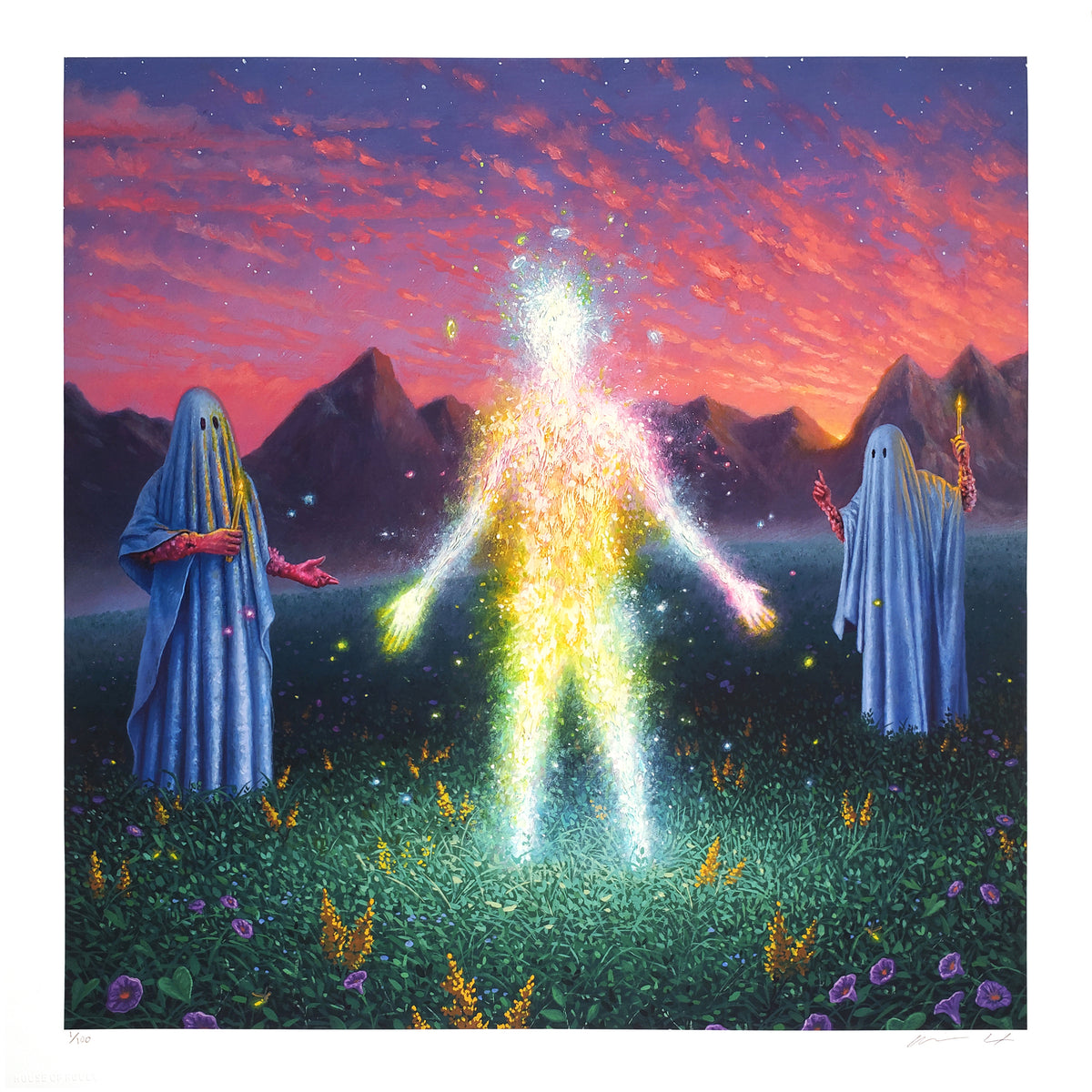 Adrian Cox &quot;Penitent Spirit&#39;s Search for a Space Between Heaven and Earth Part III&quot; - Archival Print, Limited Edition of 100 - 17 x 17&quot;
