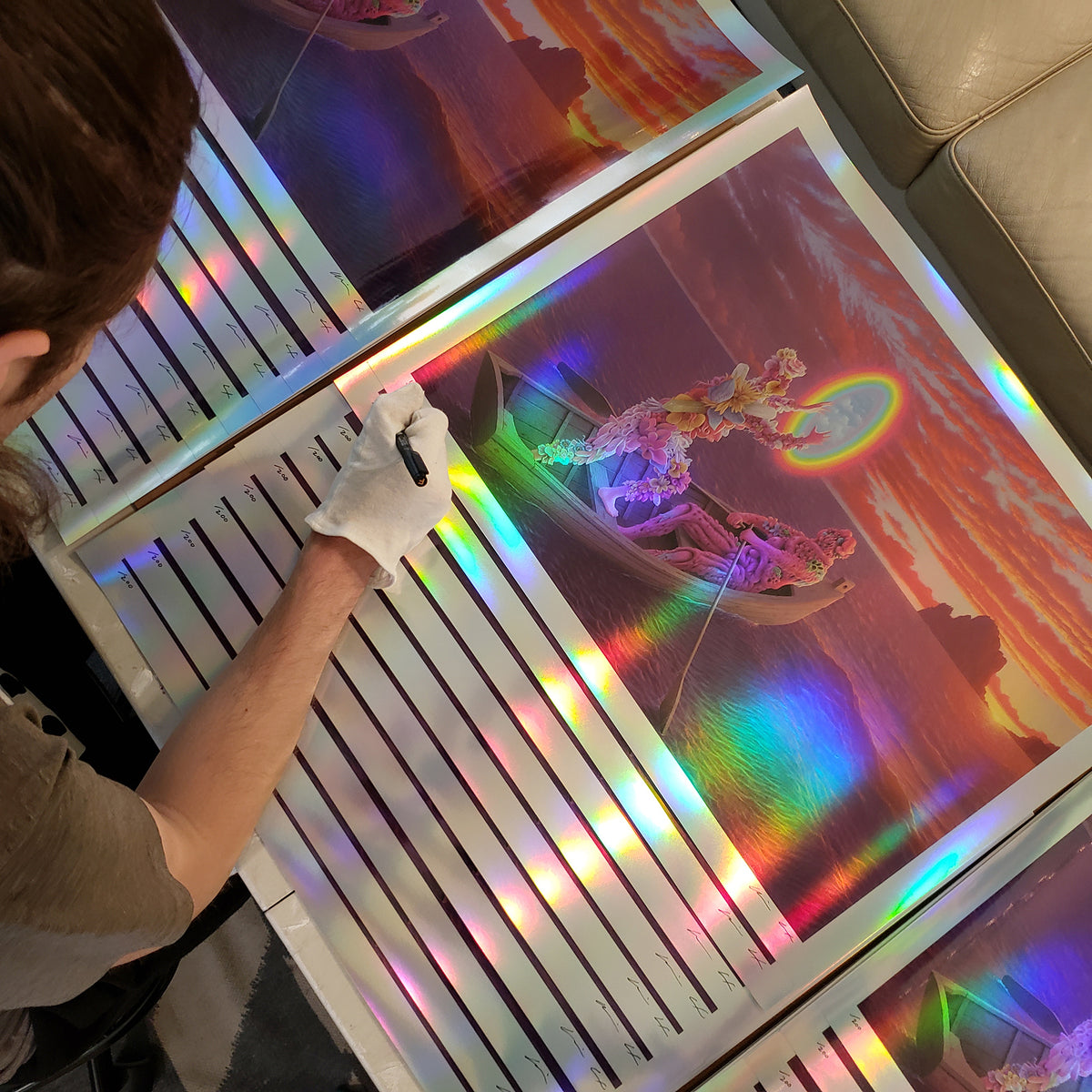 Adrian Cox &quot;Spirit Gardener Searching for New Horizons&quot; - Rainbow Foil Print, Limited Edition of 200 - 18 x 24&quot;