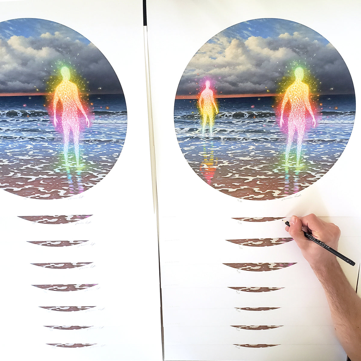 Adrian Cox &quot;Spectral Witnesses with Oncoming Storm&quot; - Archival Print, Limited Edition of 25 - 17 x 17&quot;