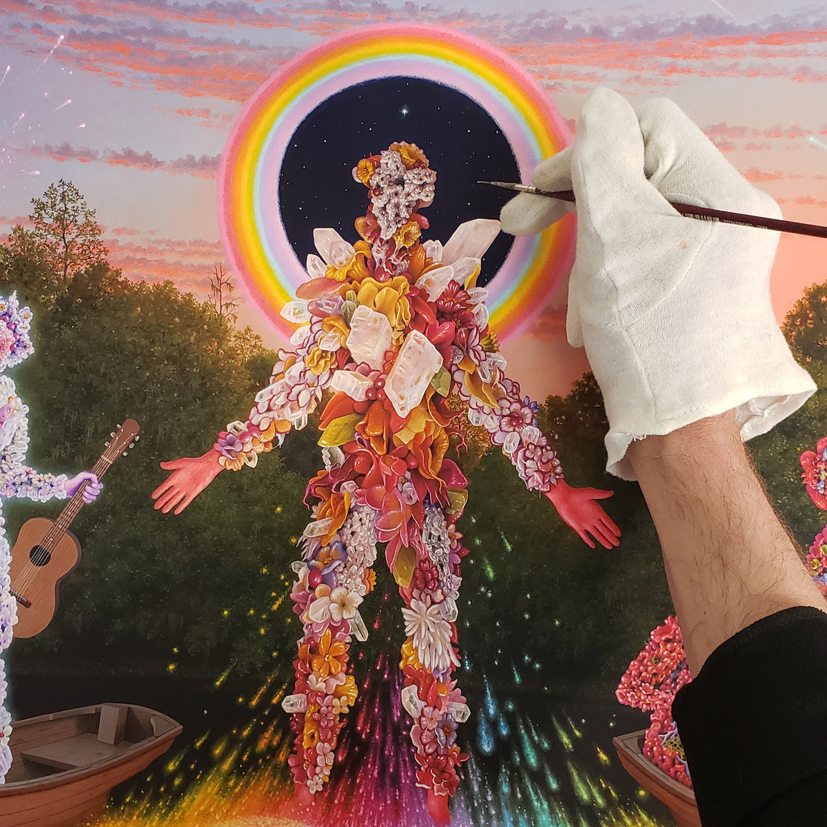 Adrian Cox &quot;The Birth of Spirit Gardener&quot; - Hand-Embellished Edition of 10 - 36 x 36&quot;