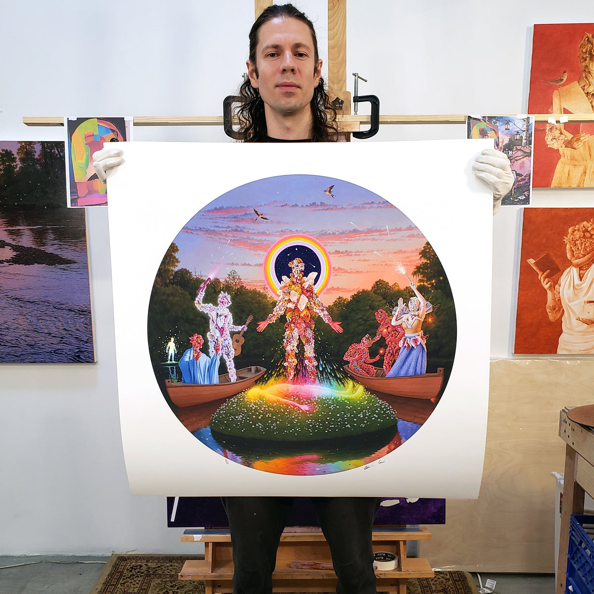 Adrian Cox &quot;The Birth of Spirit Gardener&quot; - Hand-Embellished Edition of 10 - 36 x 36&quot;