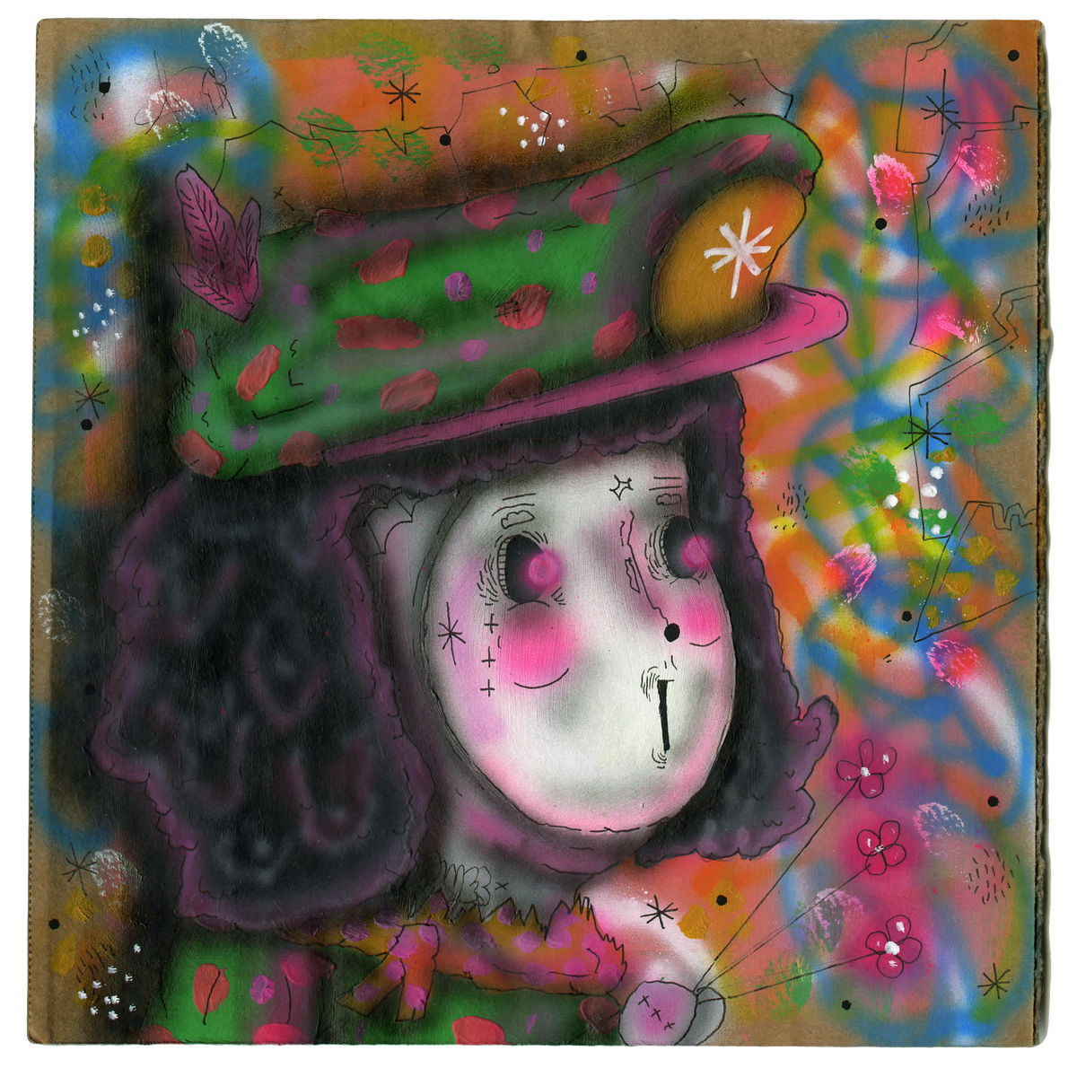 Ramiro Davaro-Comas &quot;The Squad&quot; - Original Painting on Cardboard - 9 x 9&quot;