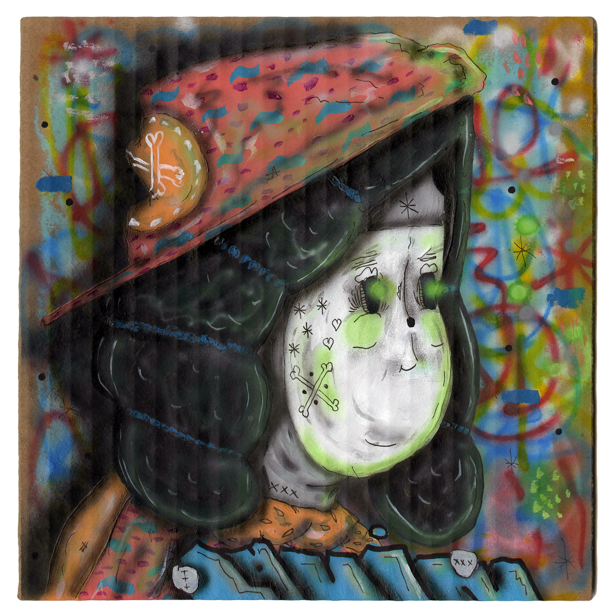 Ramiro Davaro-Comas &quot;The Squad&quot; - Original Painting on Cardboard - 9 x 9&quot;