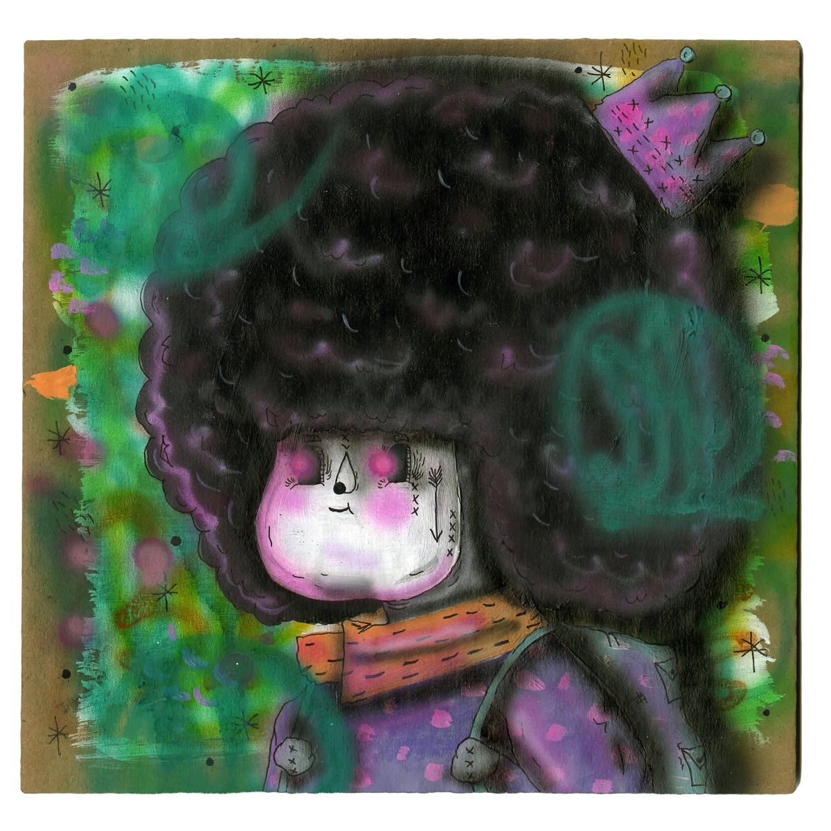 Ramiro Davaro-Comas &quot;The Squad&quot; - Original Painting on Cardboard - 9 x 9&quot;