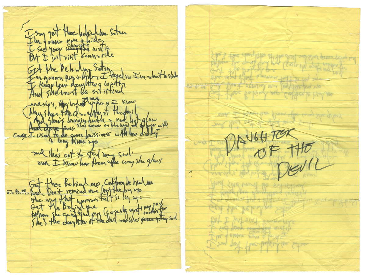 Shel Silverstein - Hand-Written Lyrics: &quot;Daughter of the Devil&quot;