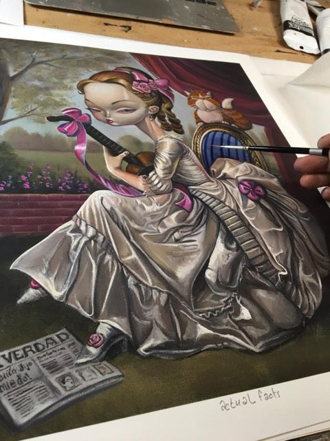 Bob Doucette &quot;Actual Facts&quot; - Hand-Embellished Unique Variant, #3/3 - 14 x 17&quot;