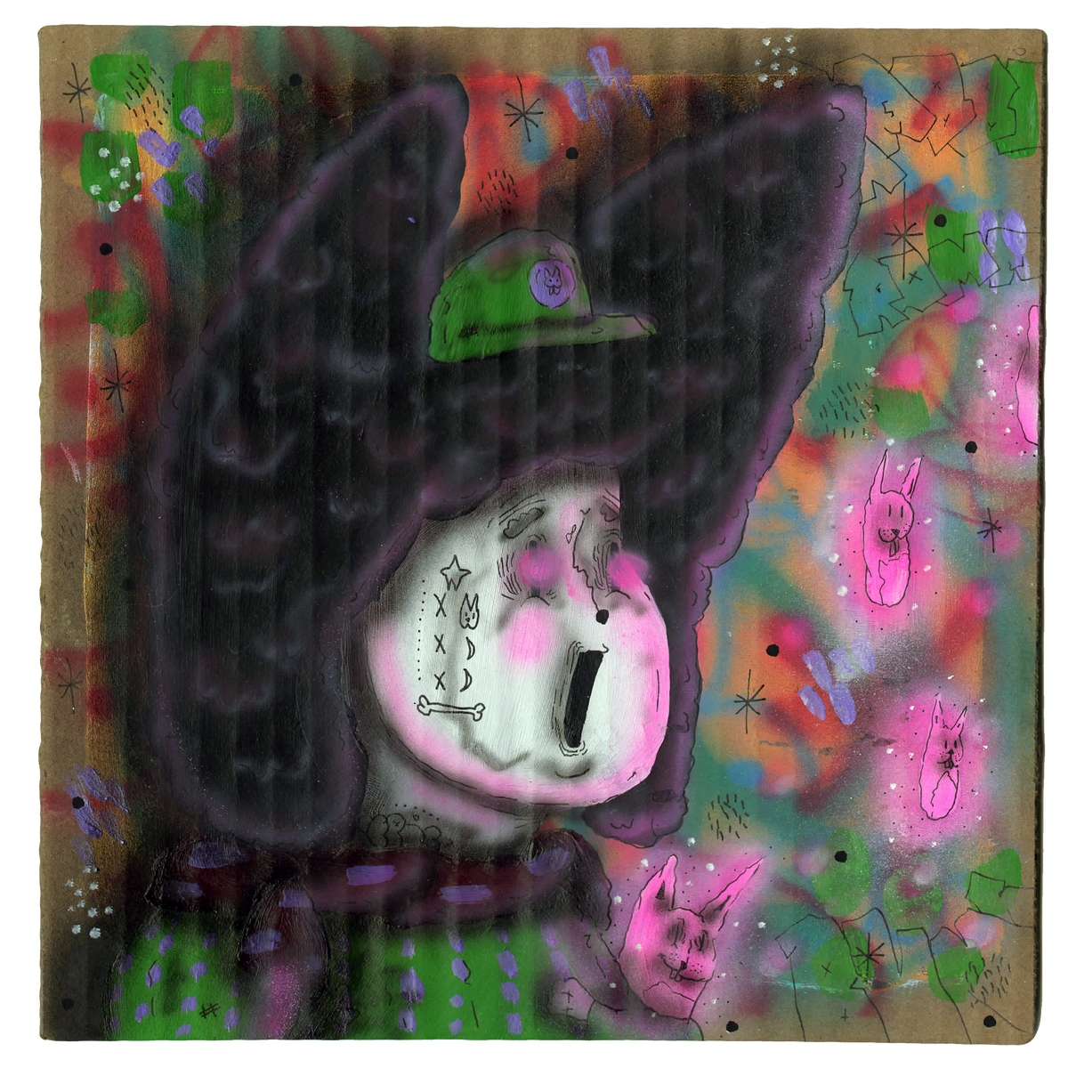 Ramiro Davaro-Comas &quot;The Squad&quot; - Original Painting on Cardboard - 9 x 9&quot;