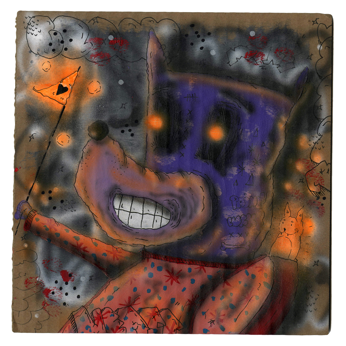 Ramiro Davaro-Comas &quot;The Squad&quot; - Original Painting on Cardboard - 9 x 9&quot;