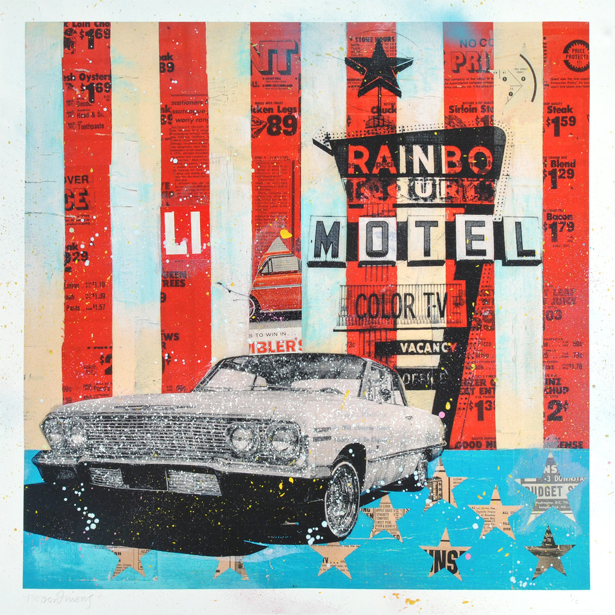 Robert Mars &quot;Rainbo Motel&quot; - Hand-Embellished Unique Print #2/2