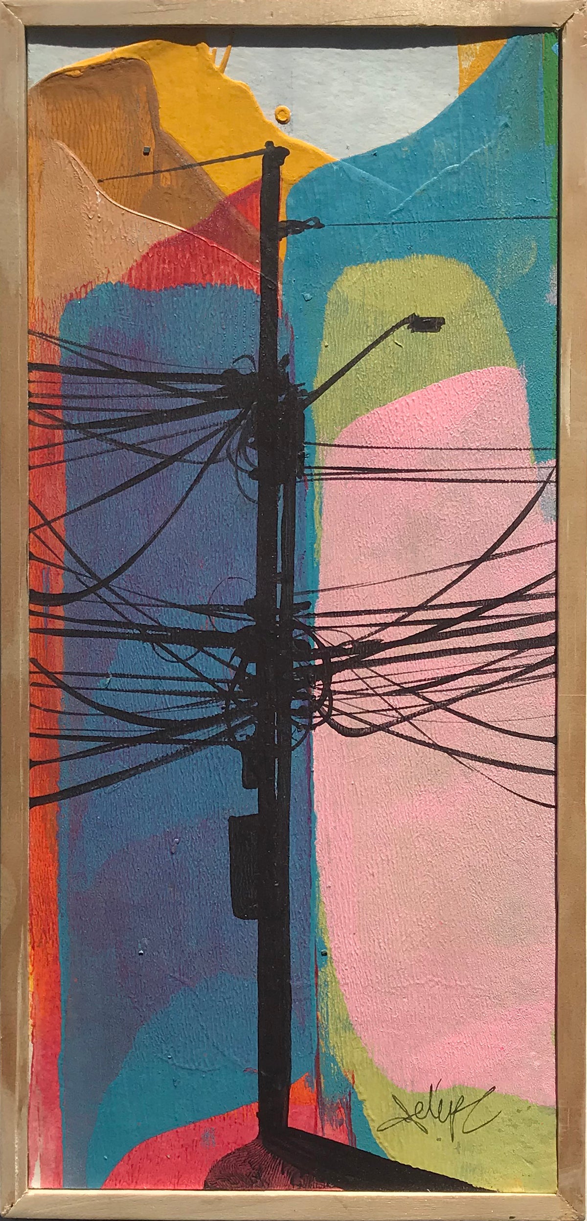 Felipe Ortiz &quot;Light Post Series&quot; - Original Acrylic Painting - 5 x 11&quot;