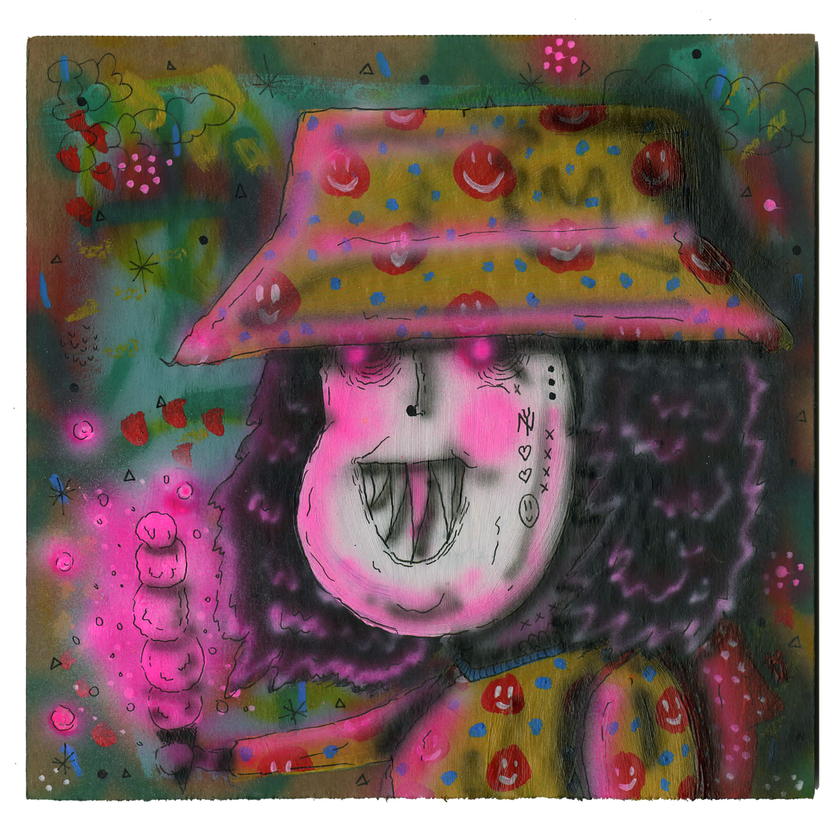 Ramiro Davaro-Comas &quot;The Squad&quot; - Original Painting on Cardboard - 9 x 9&quot;
